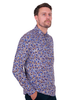 Blue Colourful Ink Print Men's Shirt