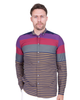 Navy Front Row Striped Print Shirt