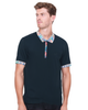 Dark Blue Polo T-Shirt With Paisley Collar