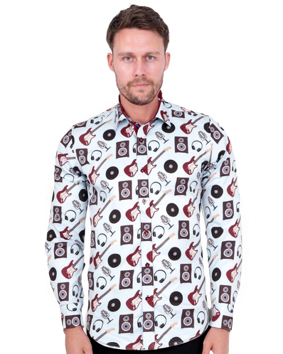 Vintage Record Store Music Print Men's Shirt