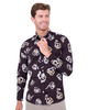 Black Swirl Flower Print Shirt