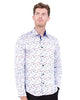 White Small Butterfly Print Men's Shirt