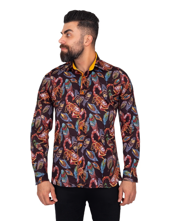 Feather & Scorpion Print Shirt