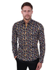 Black Cocktail Print Shirt with Matching Handkerchief
