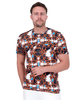 Brown Baroque Design Body Fit T Shirt