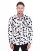 White Dotted Moon Print Men's Shirt