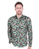 Green Tropical Leaf Print Shirt