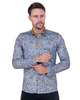 Paisley Print Light Blue Shirt with Matching Handkerchief