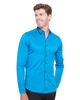 Electric Blue Double Collar Dotted Print Shirt