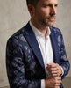 Dark Blue Paisley Printed Men's Blazer