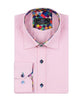 Pink Dress Shirt with Colourful Inner Collar and Cuff Detail