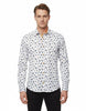 White Horse Print Shirt with Matching Handkerchief