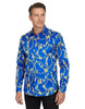 Blue Baroque Chain & Paisley Print Men`s Shirt