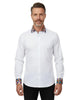 White Plain Shirt with Multicoloured Trim