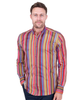 Retro Striped Men's Shirt with Matching Handkerchief