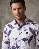 White Paisley Print Long Sleeve Shirt