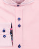 Pink Plain Shirt with Contrasting Stitching on Collar