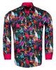 Purple Tropical Bird Print Shirt