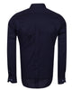 Dark Blue Plain Small Collar Shirt With Floral Insert