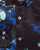 Blue Neon Floral Garden Print Shirt