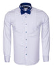 Royal Blue Fancy Dress Long Sleeve Bow Tie Shirt