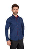 Dark Blue Classic Print Fashion Shirt