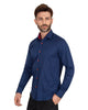 Dark Blue Classic Print Fashion Shirt