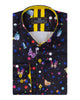 Black Polka Dot Butterfly Print Shirt