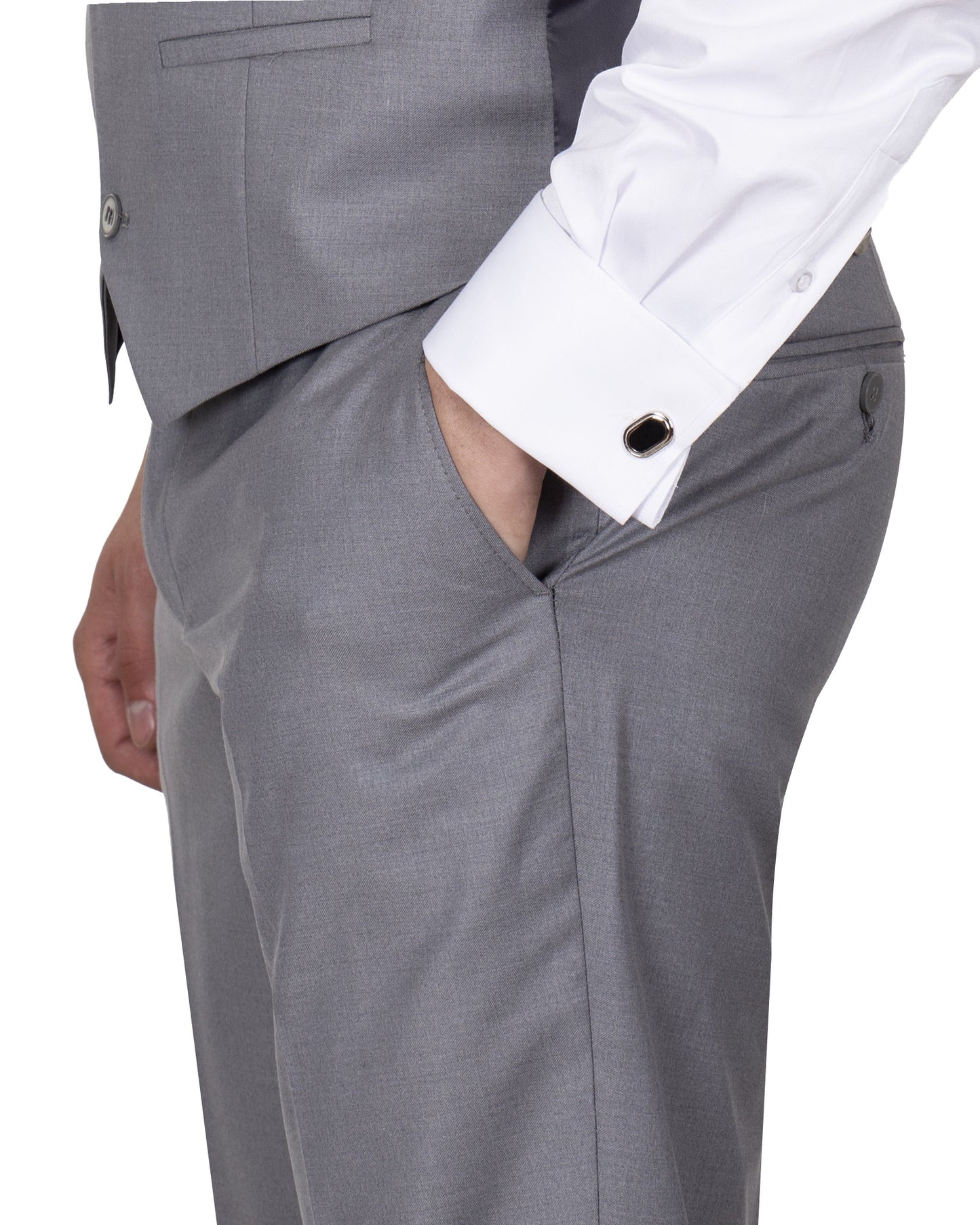 Grey Plain Suit Trouser