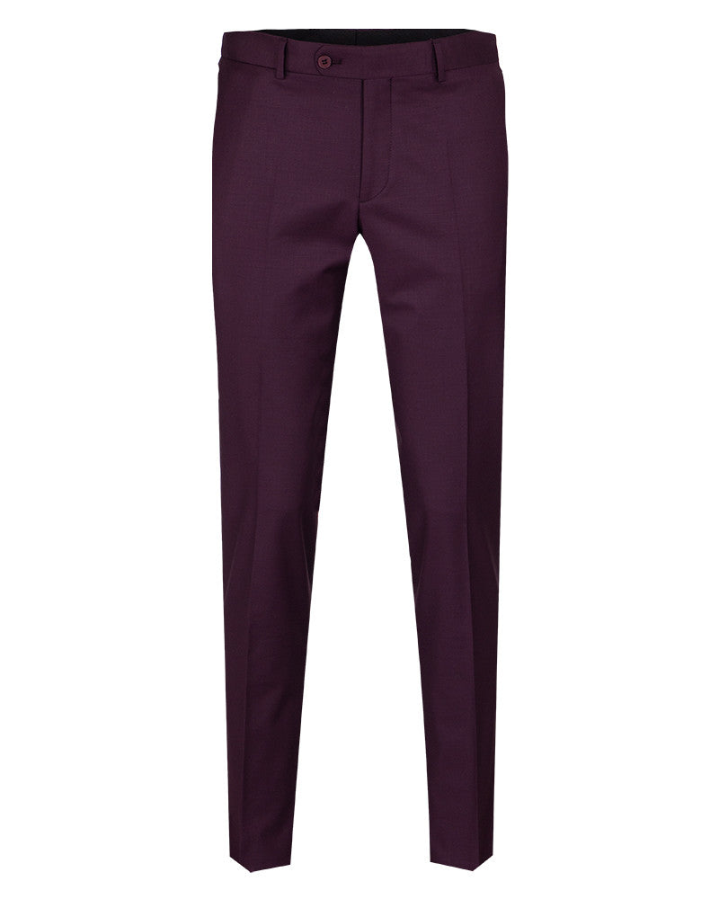 Burgundy Plain Suit Trouser