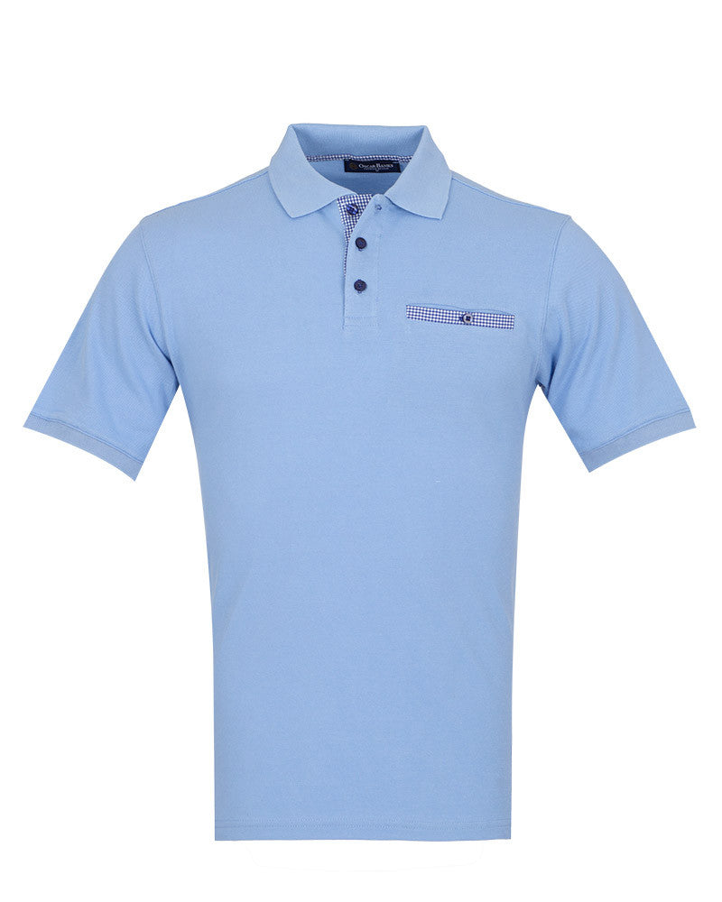 Light Blue Polo T-Shirt With Contrasting Collar
