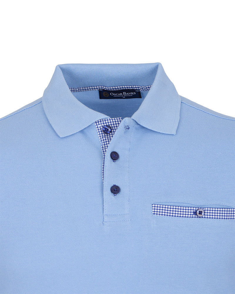Light Blue Polo T-Shirt With Contrasting Collar