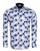Blue Pure Cotton Honey Bee Print Men's Shirt
