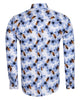 Blue Pure Cotton Honey Bee Print Men's Shirt