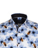 Blue Pure Cotton Honey Bee Print Men's Shirt