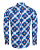 Royal Blue Polka Dotted Cotton Shirts For Men