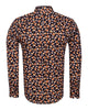 Floral Gold & Black Print Pure Cotton Shirt