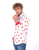 Christmas White Star Print Men's Shirt