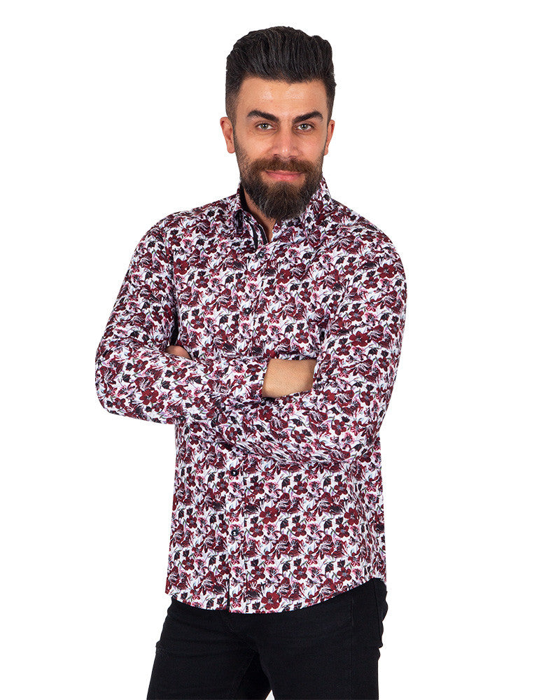 Blooming Flower Funky Cotton Print Shirt