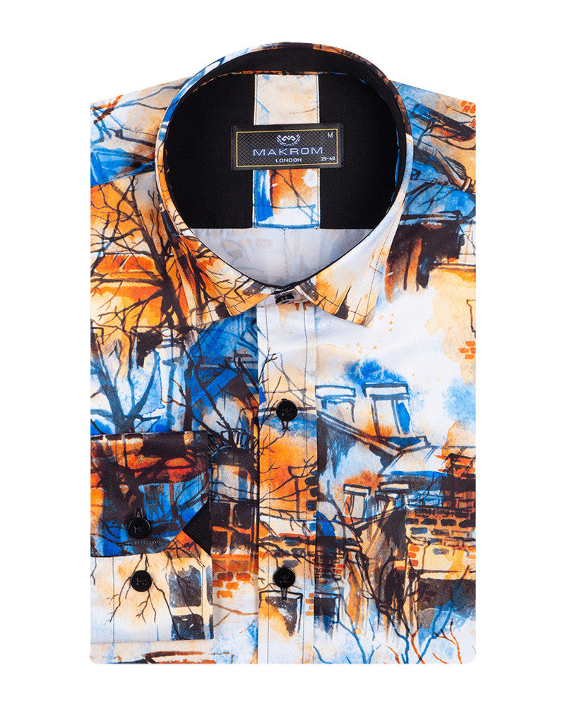 House In The Woods Print Pure Cotton Shirt