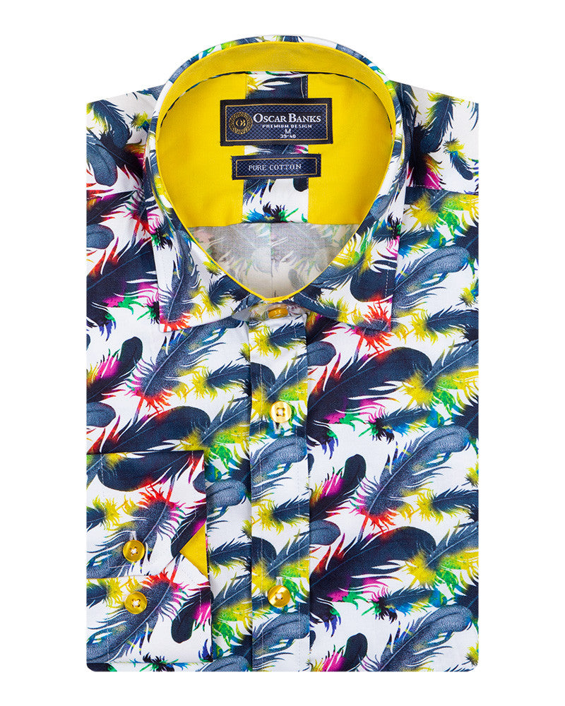 Colourful Feather Pure Cotton Print Shirt