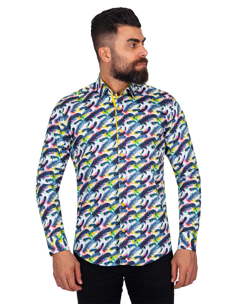 Colourful Feather Pure Cotton Print Shirt