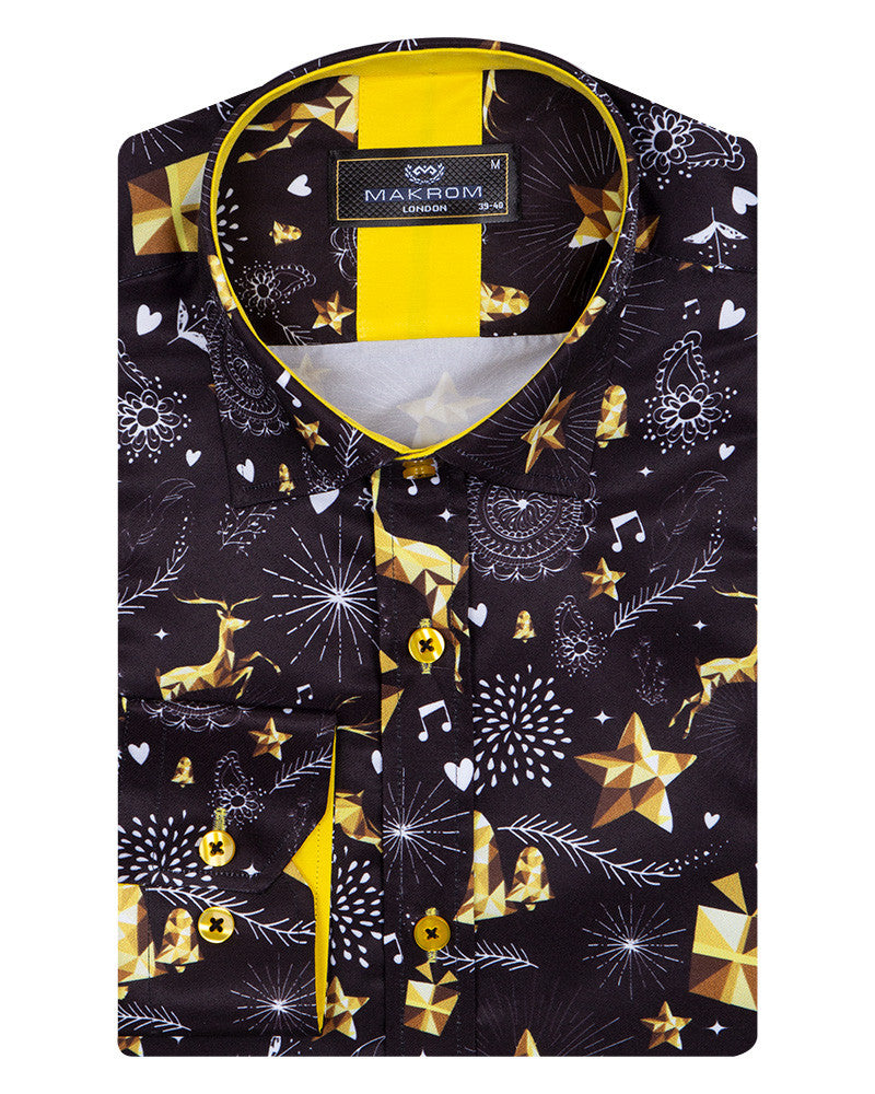 Christmas Carol Print Shirt