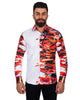White Abstract Paint Splatter Print Shirt