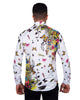 White Neon Floral Garden Print Shirt