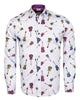 White Guitar Print Men's Shirt