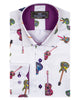 White Guitar Print Men's Shirt