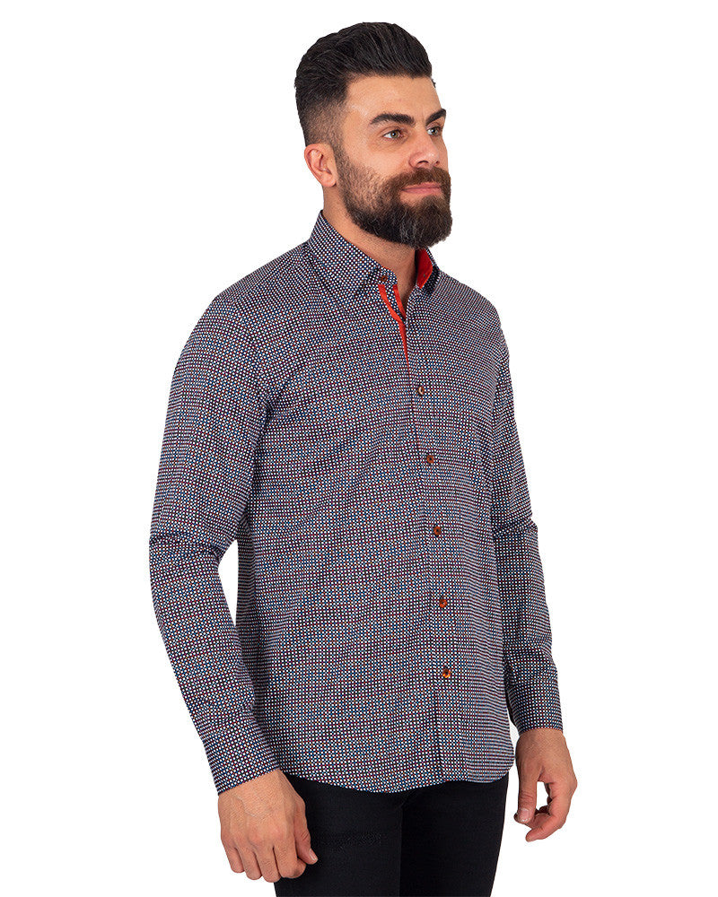 Dotted Stars Print Pure Cotton Shirts For Men
