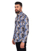 Dark Blue Paisley Print Pure Cotton Shirt