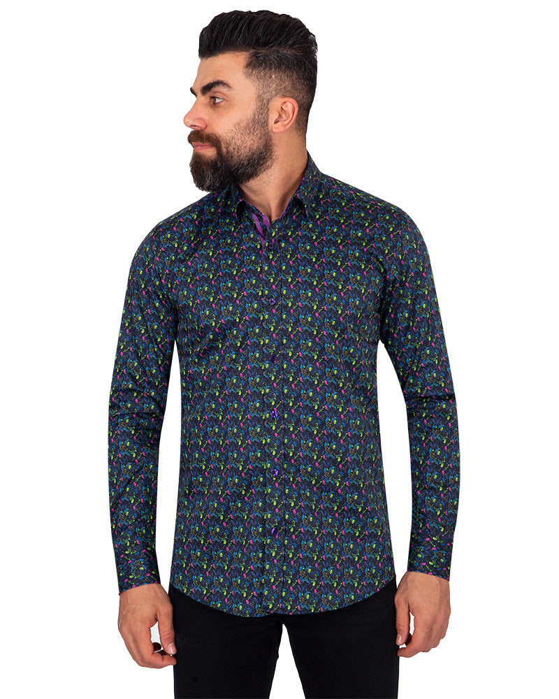 Falling Leaves Print Pure Cotton Shirt